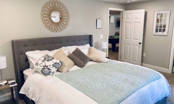 Hermitage Apartment | Luxurious Private Suite with King-Sized Bed, Patio, and Massage Chair!