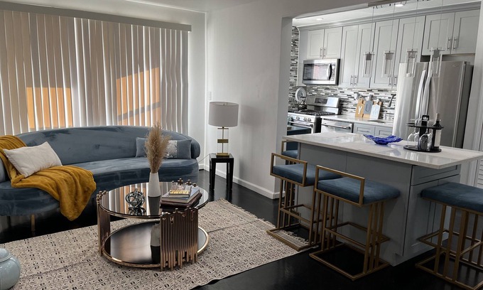 Greenville Apartment | Luxury 2BR: Prime Location, Clean Smart Home, NYC Access, Free Parking