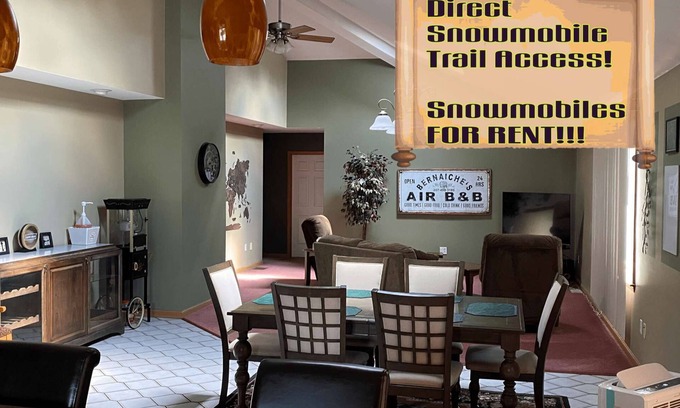 Caribou House | Luxury 3-Bedroom Home Next to Snowmobile Trails