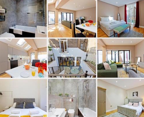 Kensington Apartment | Luxury 3BR, 3BA Flat w Courtyard near Museums