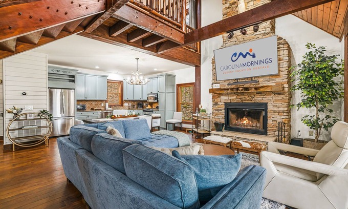 Mountain Air Cabin | Luxury 4BR mountain home with hot tub, shuffleboard, gated community & views.
