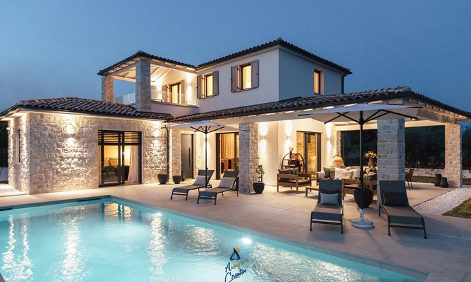 Nova Vas Villa | Luxury and Elegant Designer Villa with Heated Pool