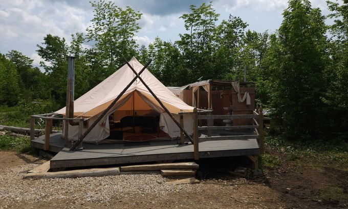 Springfield RV Rental | Luxury Bell Tent with Outdoor Bathroom