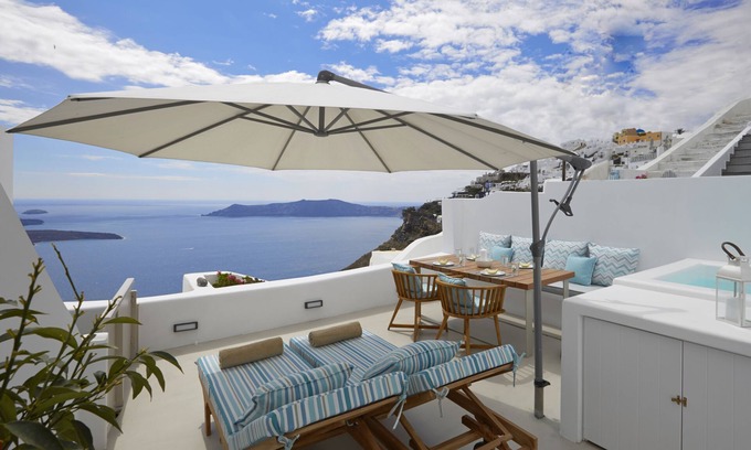 Imerovigli House | Luxury Cave Suite, Caldera View, Outdoor heated Jacuzzi