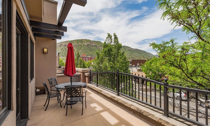 Historic Downtown Durango Condo | Luxury Condo on Historic Main Ave. - Deck overlooking Main & Mountain Views