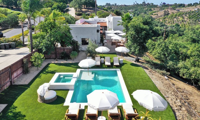 Fallbrook Villa | Luxury Fallbrook Hacienda – 5BR, Pool, minutes from Monserate Winery.