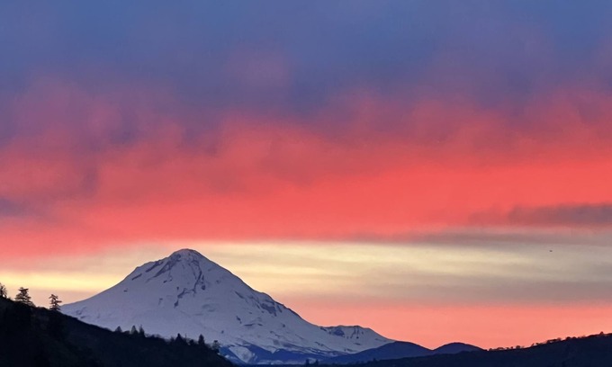 The Dalles House | Luxury idyllic guesthouse w/Mt Hood views, patio w/gas fire-pit, and gardens!