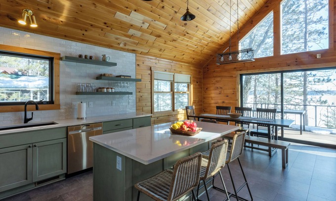 Northwoods Beach Cabin | Luxury Lakefront Northwoods Home on LCO - 20min from Hayward