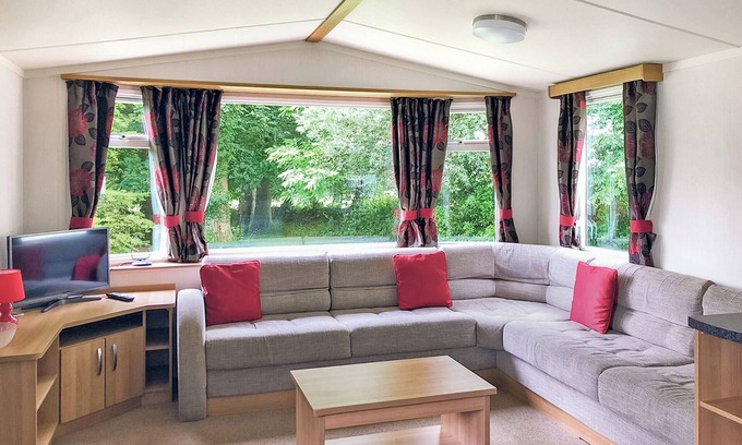 Saint Ann's Chapel House | Luxury modern and spacious 12ft-wide caravan with one double and two twin.