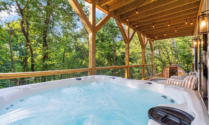 Swannanoa House | Luxury Mountain Retreat by Asheville: Sauna, Hot Tub, Pets OK
