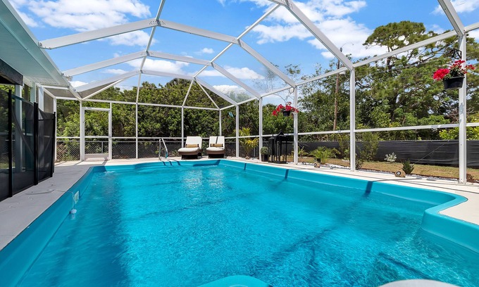 Port Charlotte House | Luxury Oasis - heated & gated pool, relaxing modern home sleeps 8. Best location