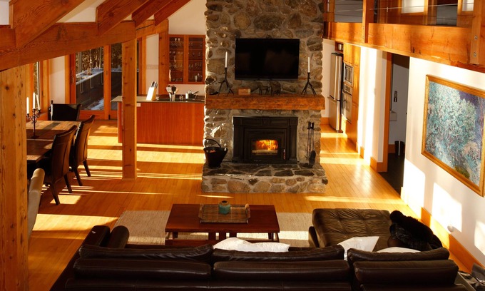 Memphremagog Regional County Municipality House | Luxury Private Property Directly On The Lake with small beach and wharf