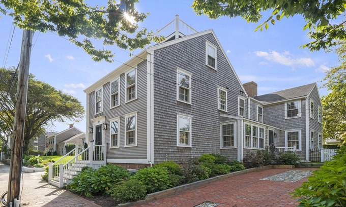 Nantucket Town House | Luxury Renovated Home in Town! Fabulous Main Street Address with Private Yard!