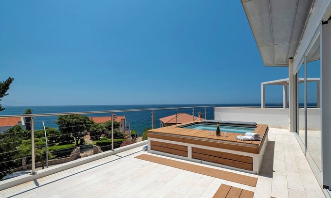 Fertilia Villa | Luxury Seafront Villa with Rooftop Pool & Stunning Sea Views