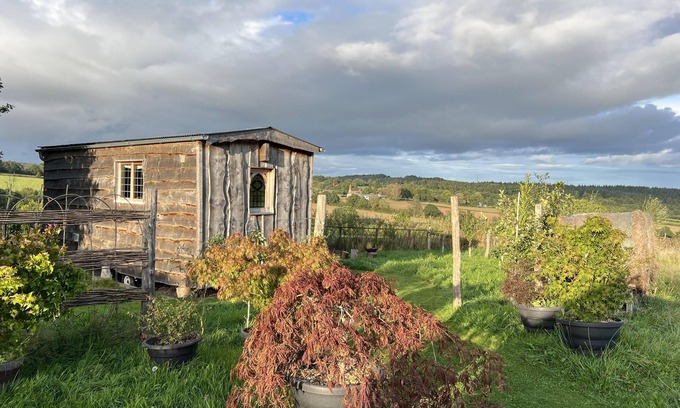 Much Birch Cabin | Luxury Shepherd's Hut Style Cabin With Views