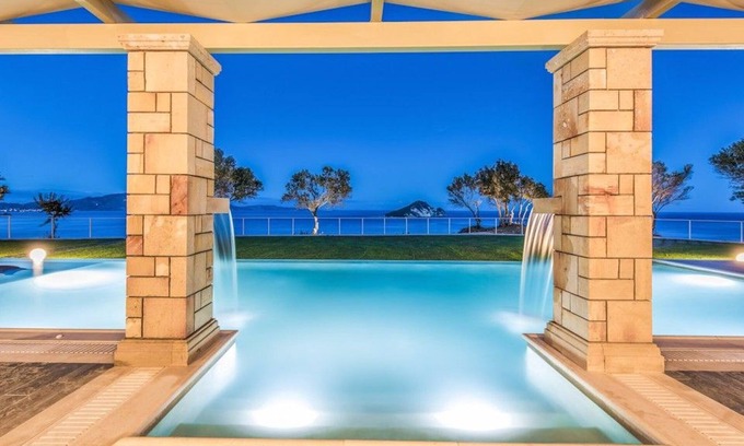Limni Keri Villa | Luxury Villa Zante | Villa Artina | Poolside Bar | Childrens Playground | Sea.