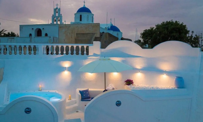 Karterados Villa | Lydia Luxury cave Villa with Jacuzzi & sea view