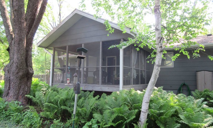 Madison House | Madison Arboretum Mid-Century Ranch Screen Porch, Fireplace