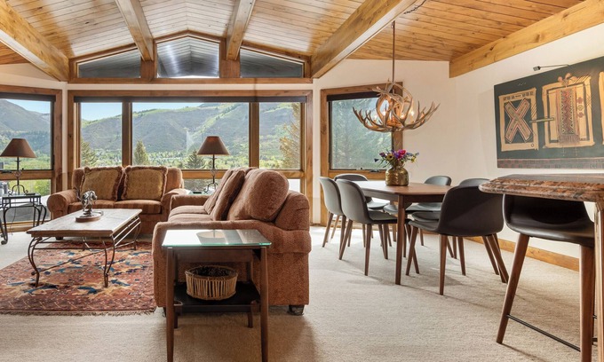 Aspen Condo | Magical mountain escape tucked on the slopes of Aspen Mtn. pool/parking/wifi