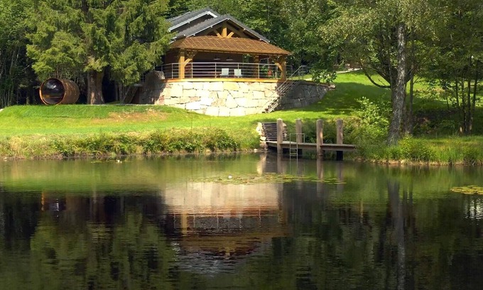 Saint-Nabord Ski Chalet | Magnificent chalet on a green island. 2 ponds, private sauna and jacuzzi