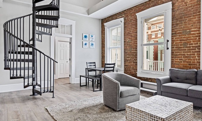 St. Charles Apartment | Main Street Balcony Apartment by StayLage!