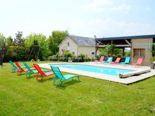 Saint-Paterne-Racan House | Maison de vacances avec piscine chauffée, spa, aire de jeux et jardin privatif en Touraine - FR-1-381-286