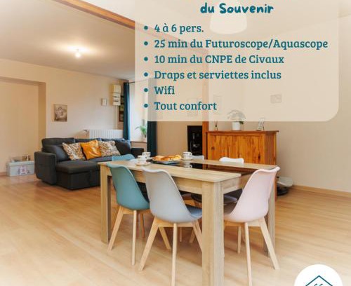 Lhommaize Apartment | MAISON DU SOUVENIR 70 m2 près du Futuroscope