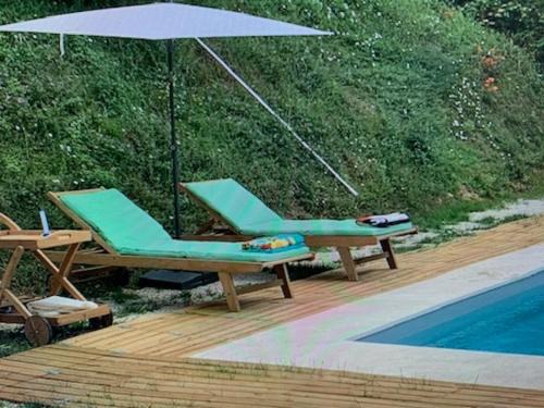 Bezenac House | Maison Les Volets Rouges, vue et piscine privée, côté Sarlat