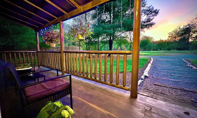 Marienville Cabin | Majestic Campfires Under The Stars, String Lights, and Tall Evergreen Trees