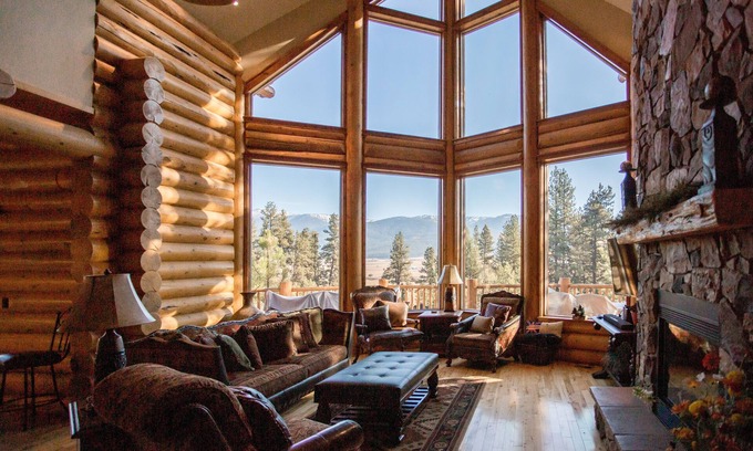 New Meadows House | Majestic Log Cabin with Amazing Views; Near Brundage & MeadowCreek Golf Course