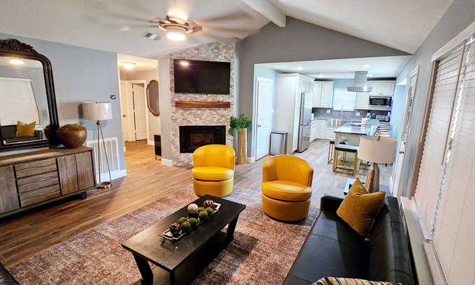 Cypress House | Mama’s Modern House is family and pet friendly, large yard, quartz countertops