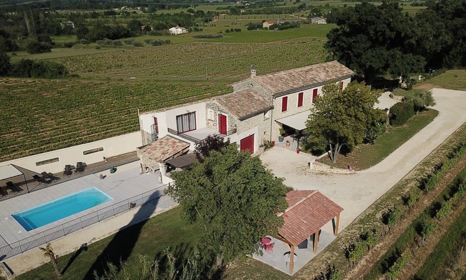 Saint-Julien-de-Peyrolas House | Mas private fenced pool, 5 min Gorges Ardèche, CLIM, WIFI, quiet.