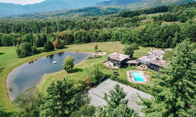 Stowe Area House | Meadowstone Manor Stowe, VT -14 BR Private Manor, 30 Acres, Pool, Tennis, Hiking