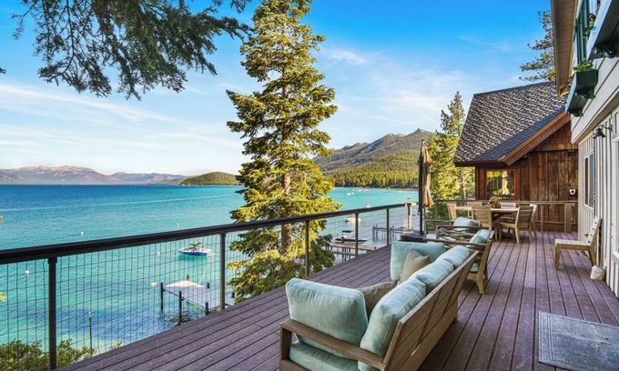 Meeks Bay House | Mesmerizing Meeks Bay | Outdoor Waterfront Deck