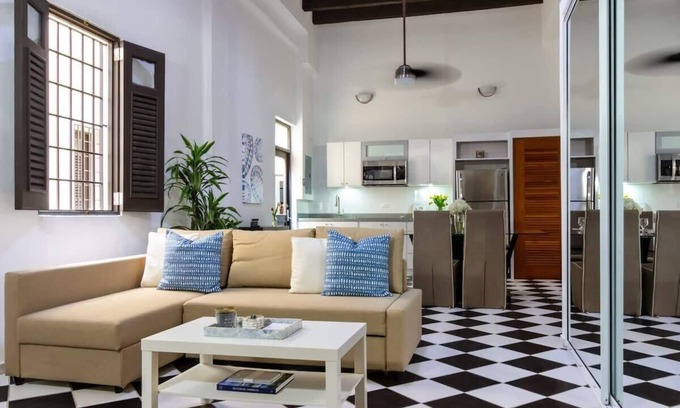 San Francisco Apartment | Mezzanine Suite | Loft style 1 Bedroom in best location in Old San Juan with Pla