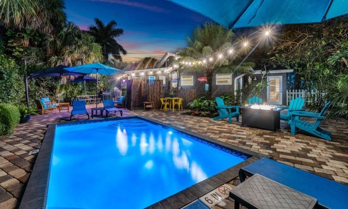 West Palm Beach House | Mid-Century Gem: Pool, Privacy, and Palm Trees