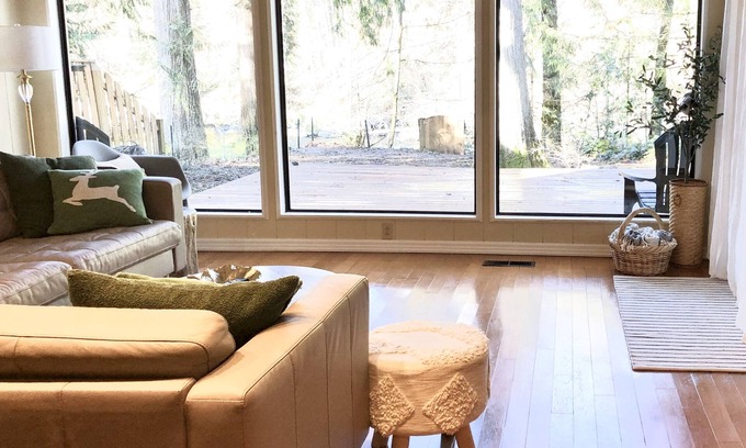 Marmot Cabin | Mid century riverfront cabin. Hot tub, Pet friendly, Riverview