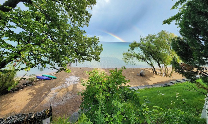 Traverse City House | Million Dollar Views: Bayshore Beach House w/Opt. RV Pads, Beach Firepit & More