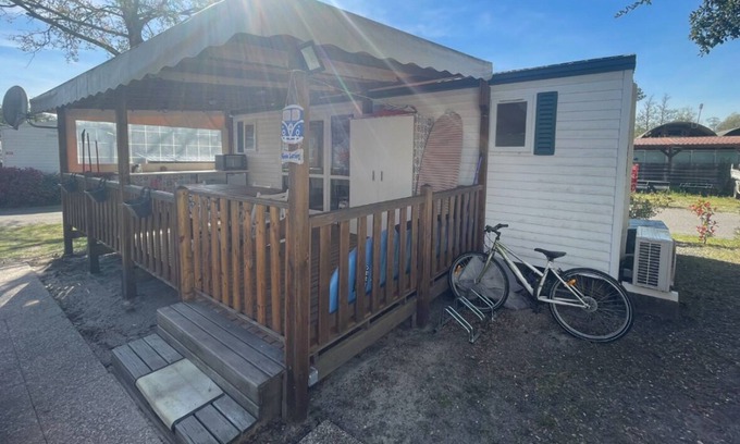 Azur House | Mobilhome 4/6 Personnes Climatisé ds Camping 3 Azur au Bord du lac de Soustons