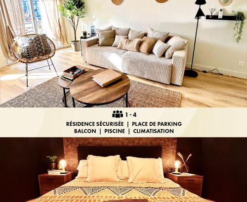 L'Isle-d'Abeau Apartment | Modern 1 Bdr + Balcony + Free Parking + AC + Pool