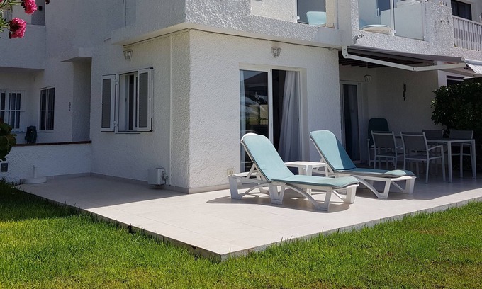 Los Gigantes Apartment | Modern 2 bed in popular Los Gigantes with private garden, terrace & sea views