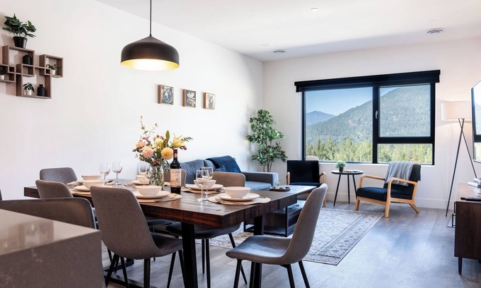Revelstoke Condo | Modern 2 Bedroom Condo with Workspace