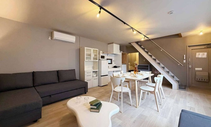 Hiroshima City Centre Apartment | Modern 2-Story Apt Near Peace Park Sleeps 10