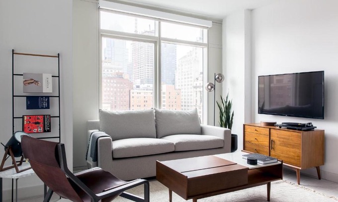 Midtown Village Apartment | Modern 2BR + Gym in City Center