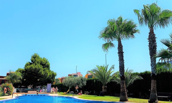 Vergel Apartment | Modern beach apartment with garden pool view, near Denia, sea 800m