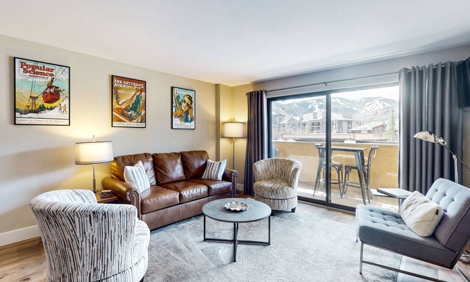 Avon Condo | Modern condo steps to gondola & lake w/view & patio - in heart of everything