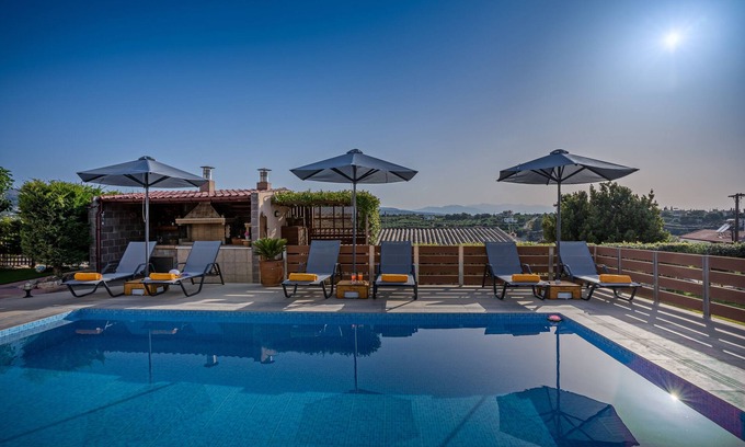 Asteri Villa | Modern family villas Sandy-Evi in Asteri, 2 buildings, private pool