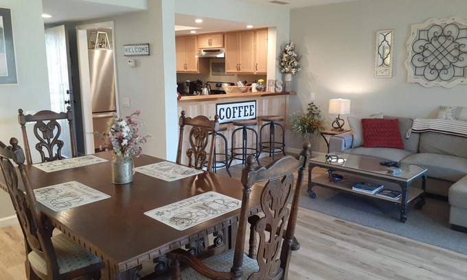 Palm Springs Condo | Modern Farmhouse! Close to Town! Very Clean! Safe! Gated! "30 Day Minimum Stay"