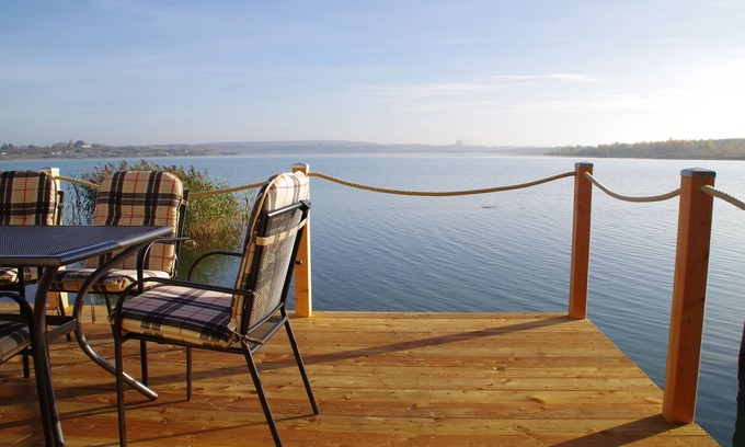 Kahnsdorf House | Modern holiday home directly in Hainer lake with boat