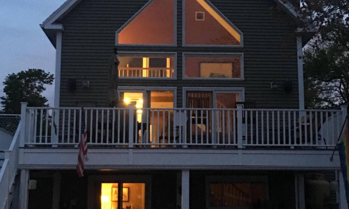 Webster House | Modern home on Webster Lake with water access & spectacular views